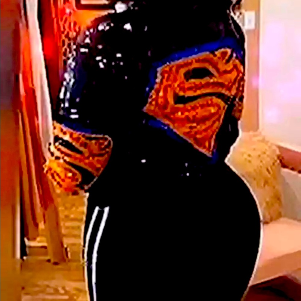 Black Sequence stylish spring jacket with with Superwoman logo